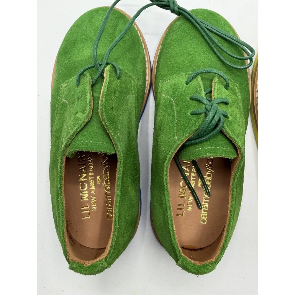 Lil McNairy Caramel Lot 2 Suede Oxford Green Black Toddler Size 7